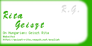 rita geiszt business card